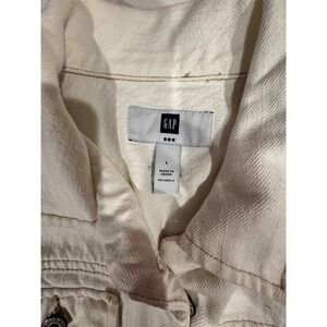 Gap Kids Girls Denim Jacket Off White Cream Button Up Trucker‎ Coat Size L